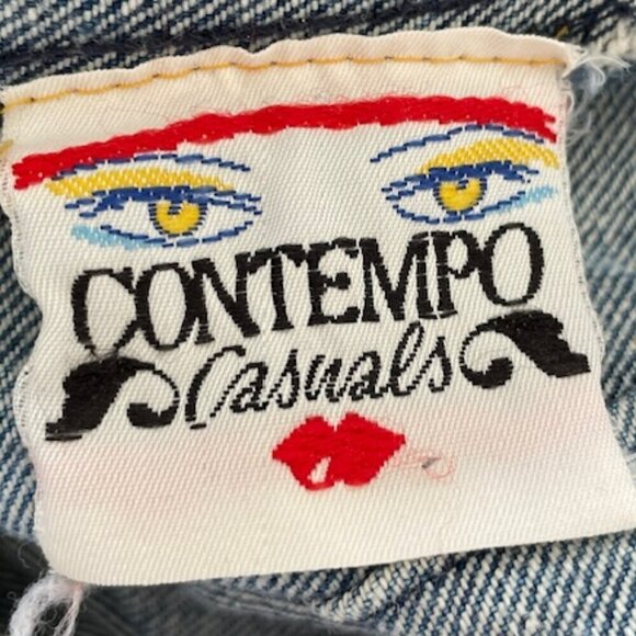 Bongo Contempo Casuals Vintage 80's Heavy Acid Wash High Rise Denim Skirt 27 - Picture 3 of 10